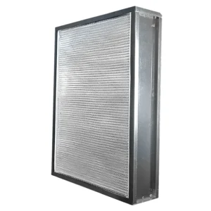 High-efficiency metal air filter with pleated design for industrial and HVAC applications.